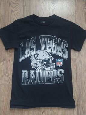 NFL Las Vegas Raiders Black & Silver Short Sleeve Tee Shirt FOOTBALL